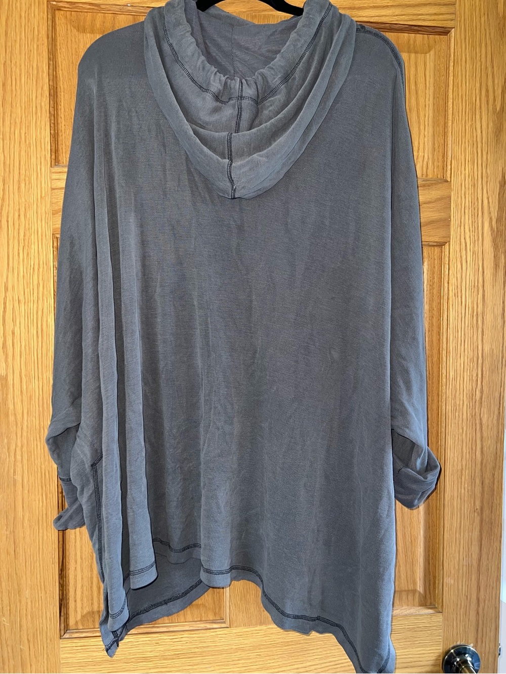 Free People Hooded Tunic Top in Charcoal Gray - Picture 2 of 3